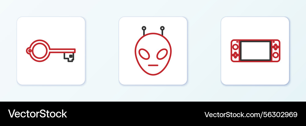 Ancient Game Console with Key & Alien vector image