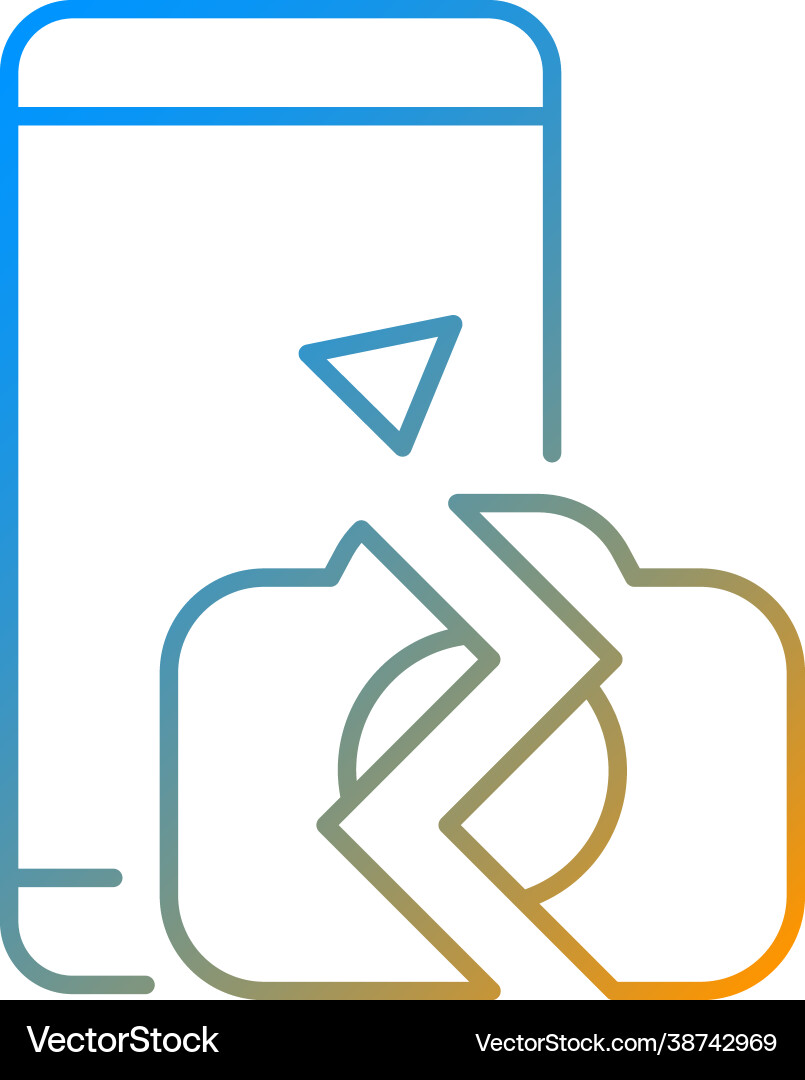 Camera not working gradient linear icon Vector Image