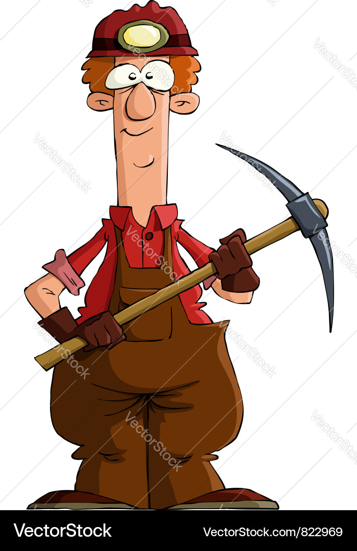 Cartoon Miner Character vector image
