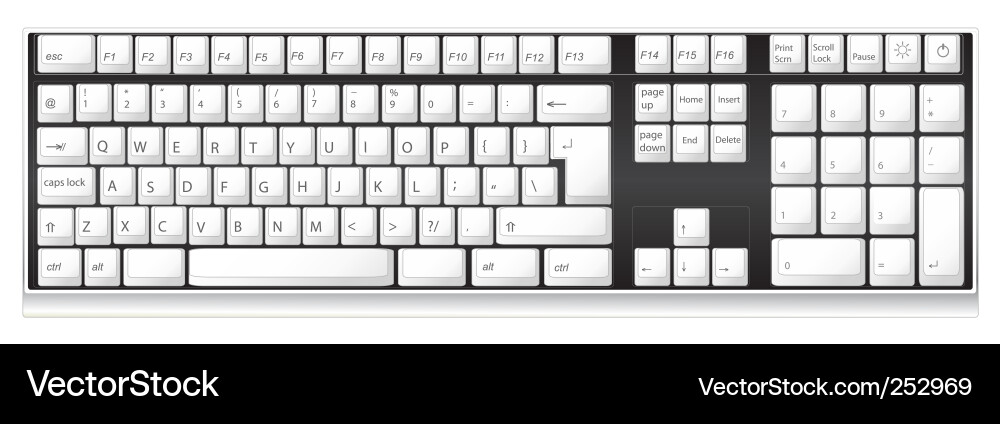 Close-up of a Keyboard Vector Image