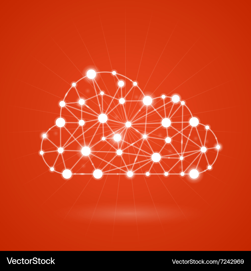 Cloud computing - internet communication network vector image