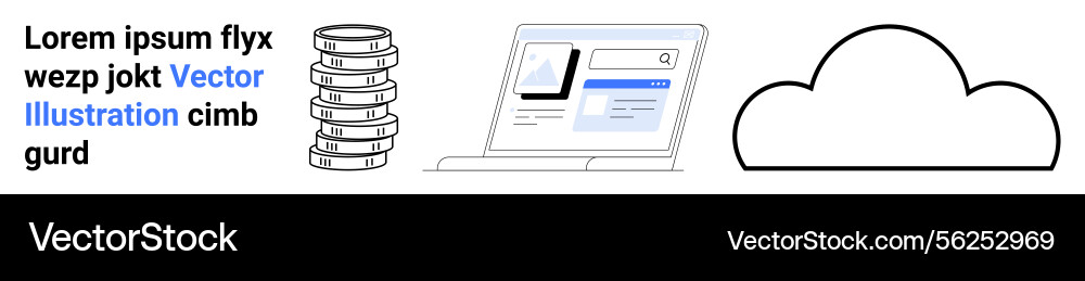 Cloud data storage with database server Cloud data storage with database server vector image