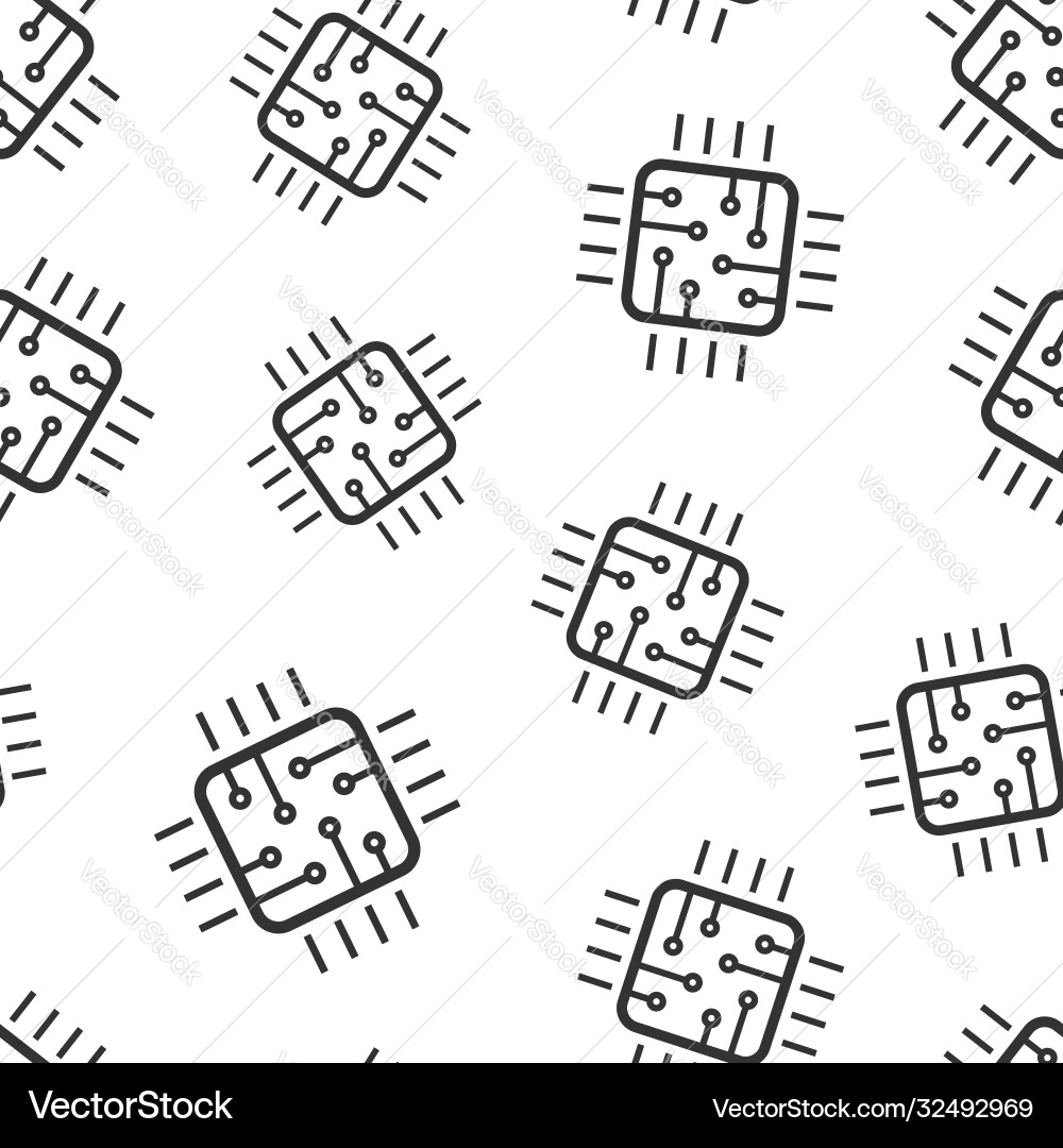 Computer cpu icon in flat style circuit board Computer cpu icon in flat style circuit board vector image
