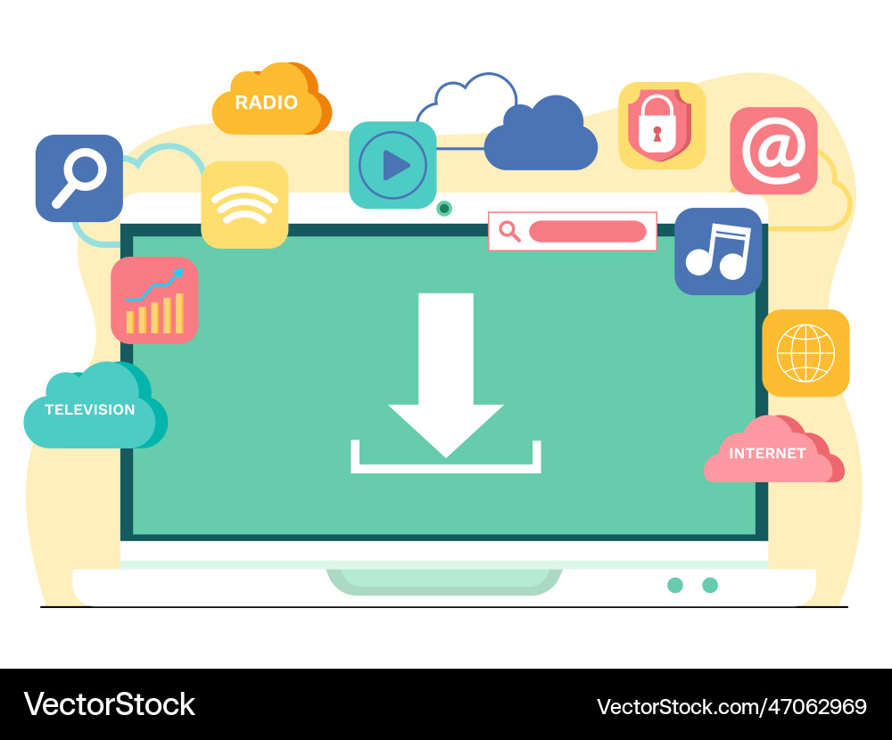Computer monitor and series icon set network Computer monitor and series icon set network vector image