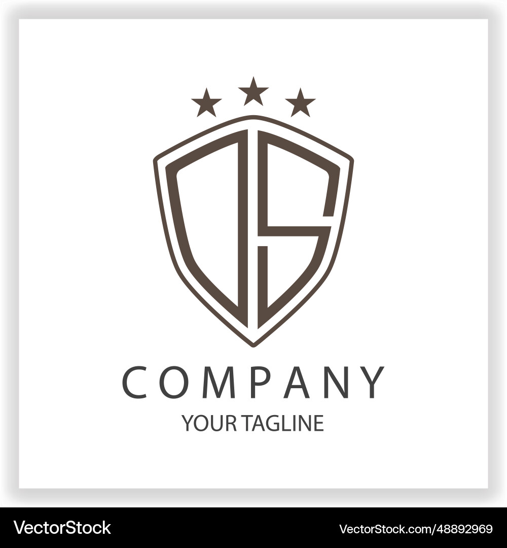 Ds os logo monogram with shield shape isolated Ds os logo monogram with shield shape isolated vector image