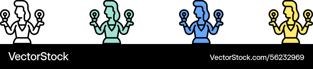 Entscheidungssymbol Umriss grün blau und gelb Stil Entscheidungssymbol Umriss grün blau und gelb Stil vektorbild
