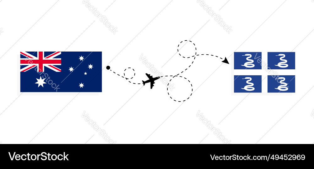 Flight and travel from australia to martinique Flight and travel from australia to martinique vector image