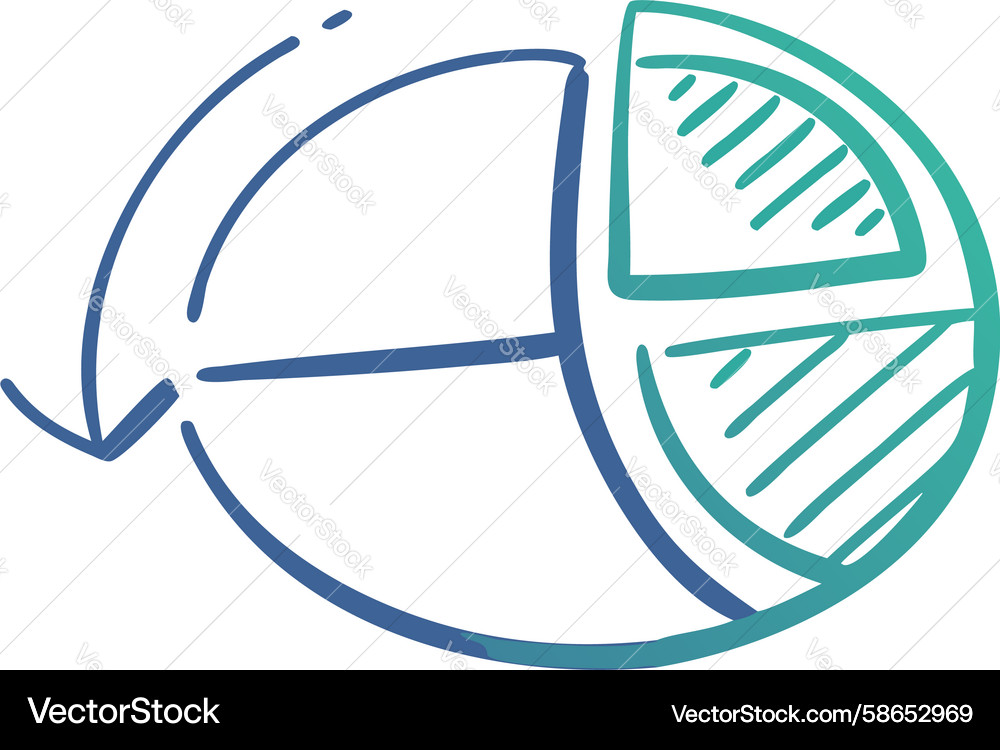 Gradient Pie Chart with Trend Arrow Vector Image
