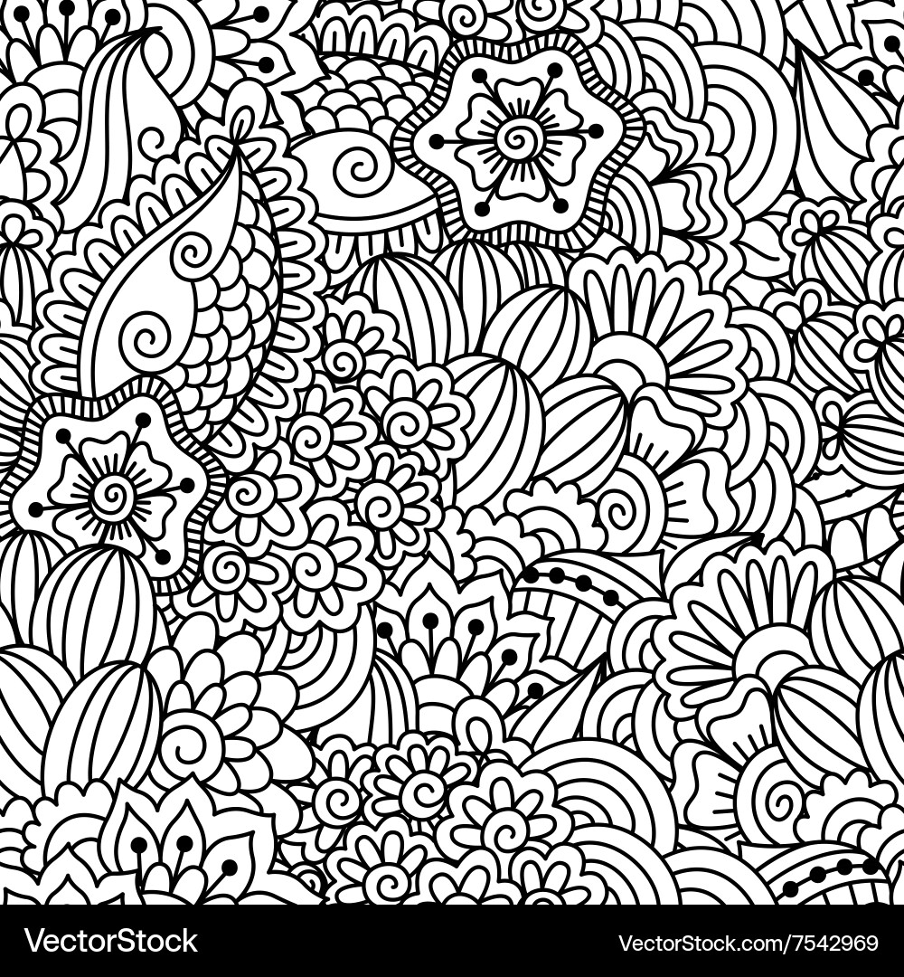 Intricate Black and White Henna Pattern vector image