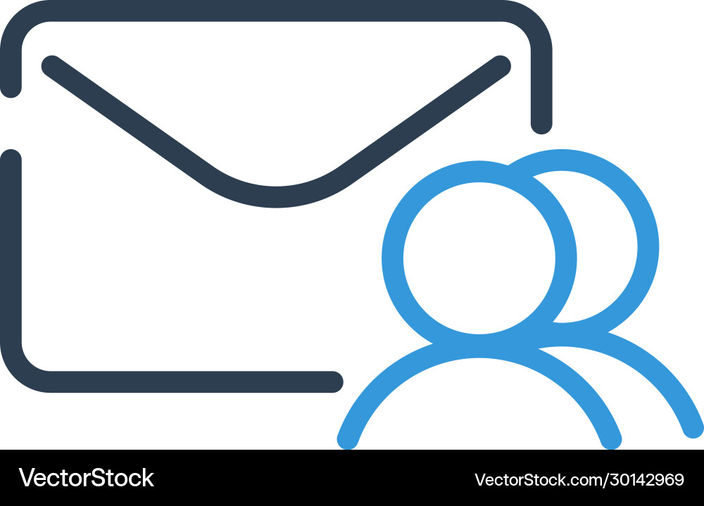 Line art shared mail and message flat style symbol Line art shared mail and message flat style symbol vector image
