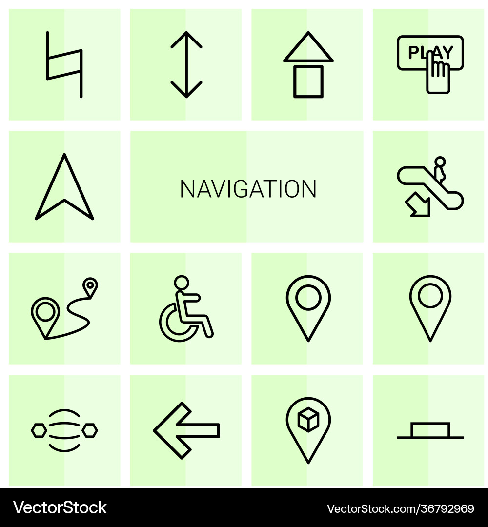 Navigation icons vector image