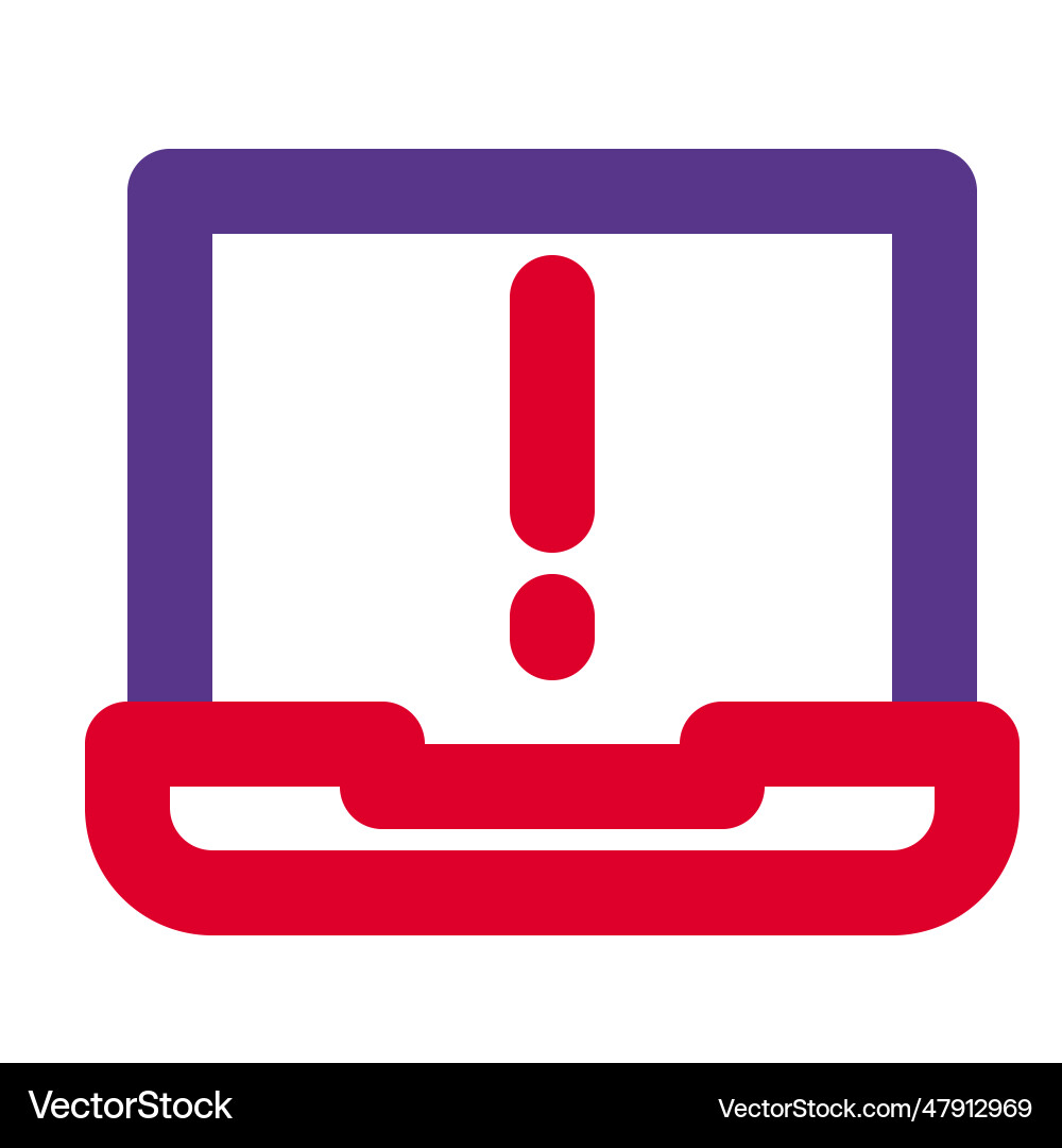 Notebook with alert warning sign Vector Image