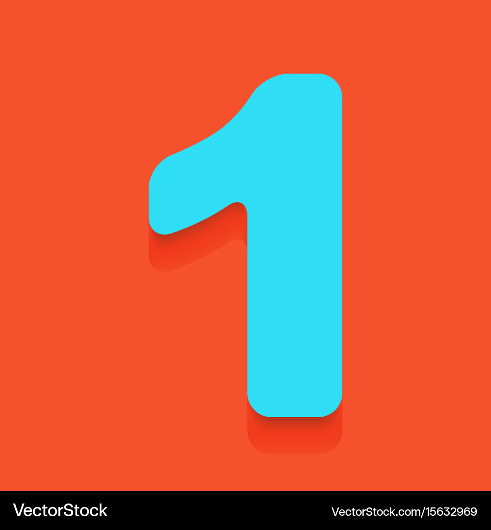 Number 1 sign design template element vector image