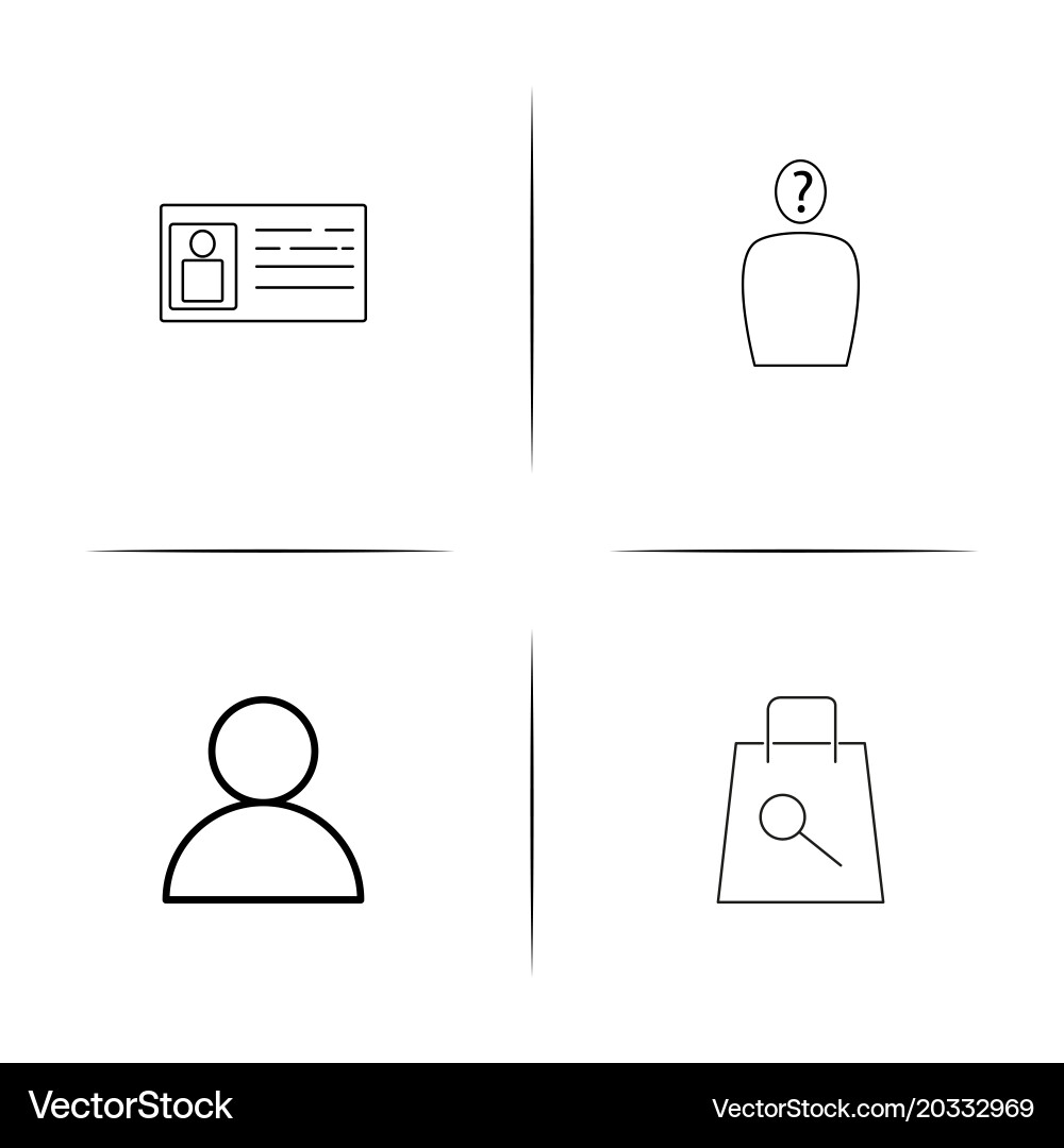 Office simple linear icon setsimple outline icons vector image