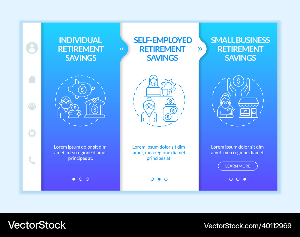 Saving options onboarding template Vector Image