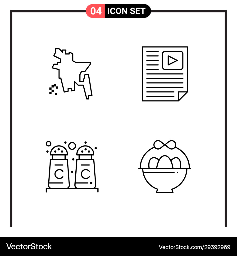Set 4 line style icons for web and mobile Set 4 line style icons for web and mobile Vector Image