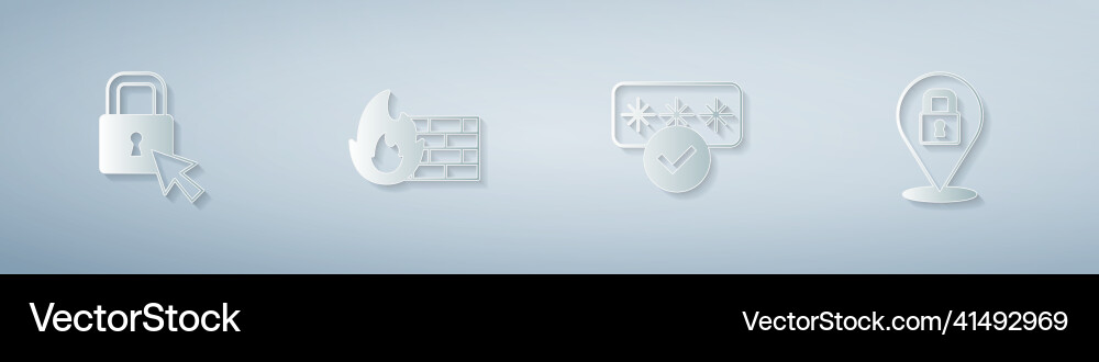Set lock firewall security wall password Set lock firewall security wall password vector image