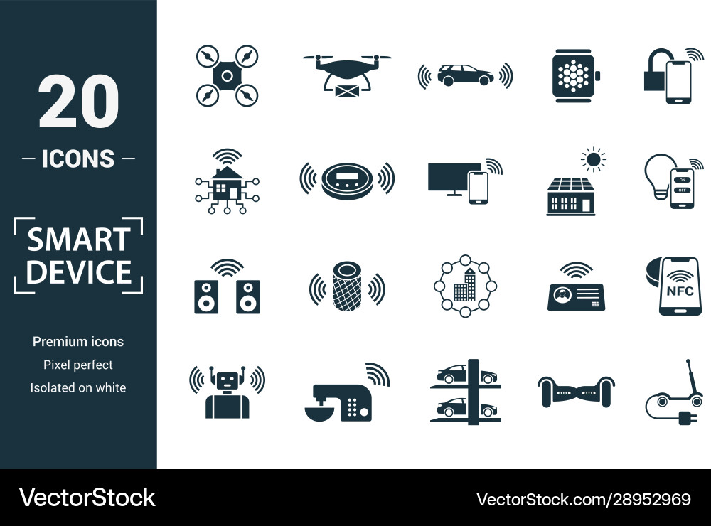 Smart devices icon set include creative elements Smart devices icon set include creative elements vector image