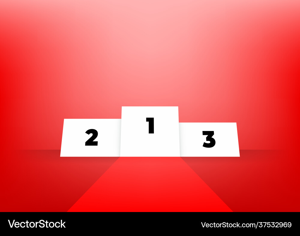 White winners podium on red background White winners podium on red background vector image