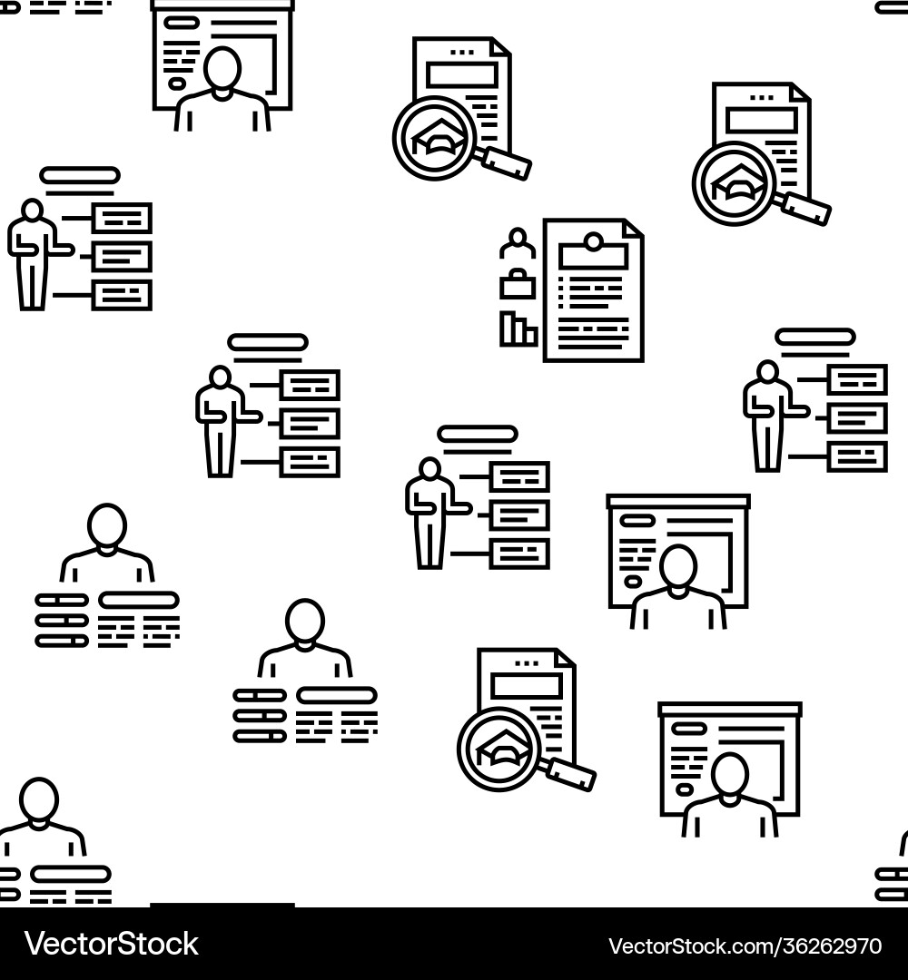 About me presentation seamless pattern Royalty Free Vector