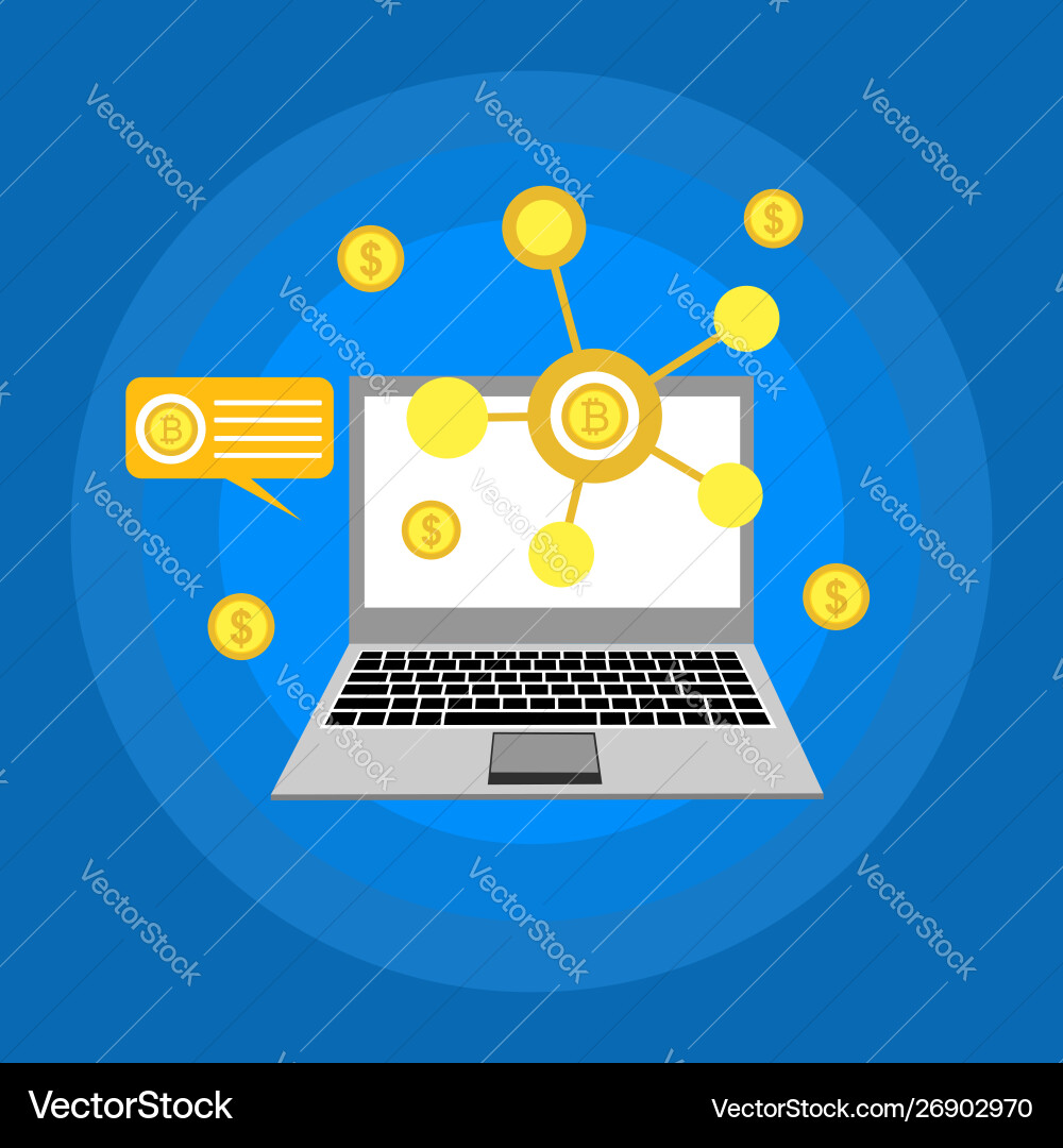 Blockchain scheme mining crypto currency server Blockchain scheme mining crypto currency server vector image