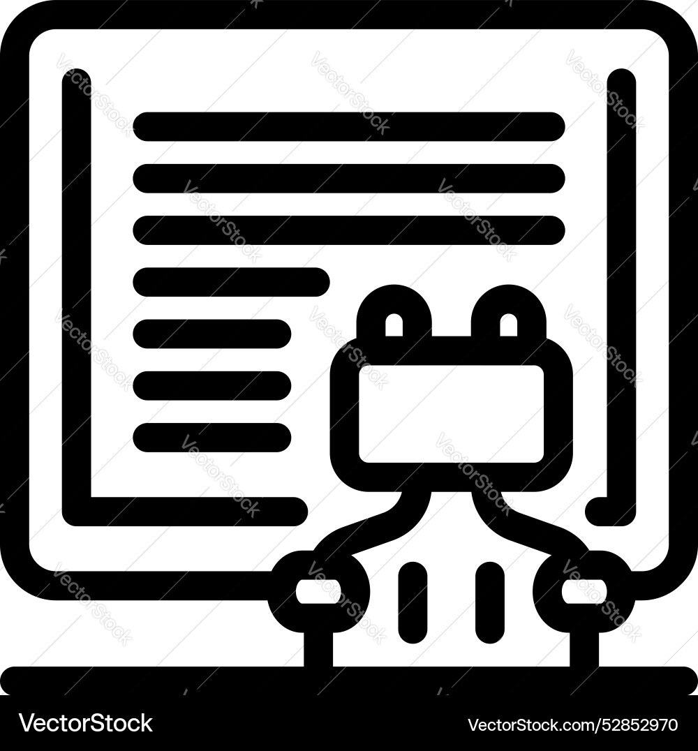Computer analyzing calendar events using Computer analyzing calendar events using Vector Image