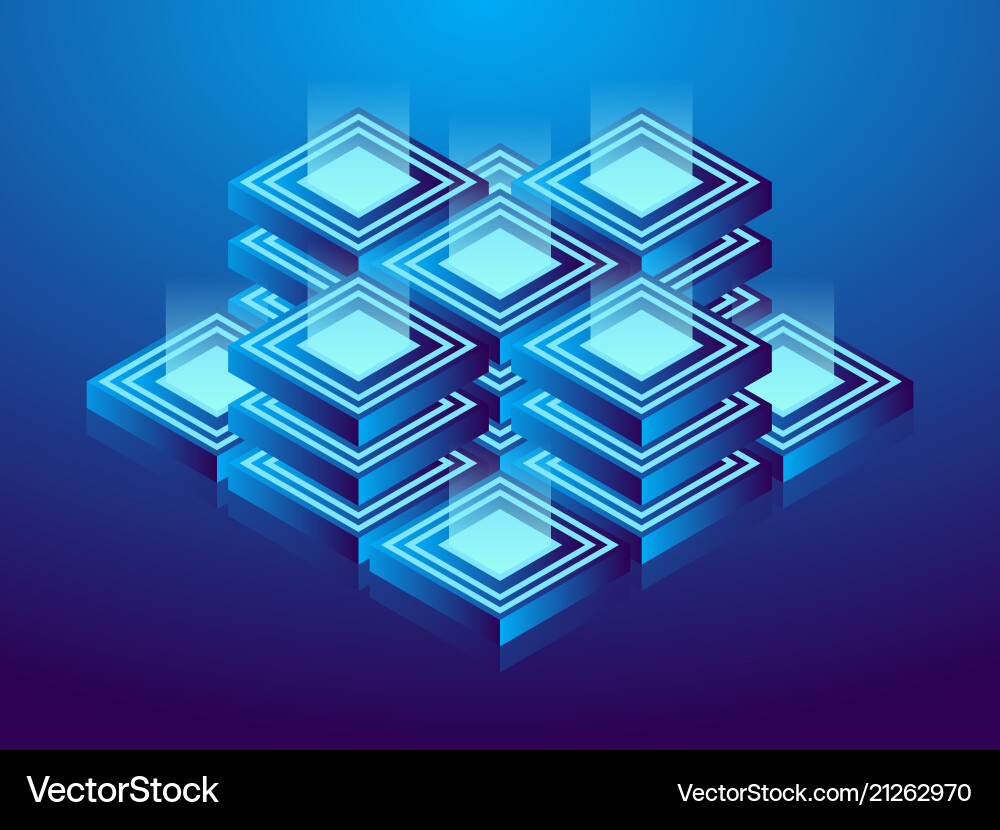 Cryptocurrency and blockchain vector image
