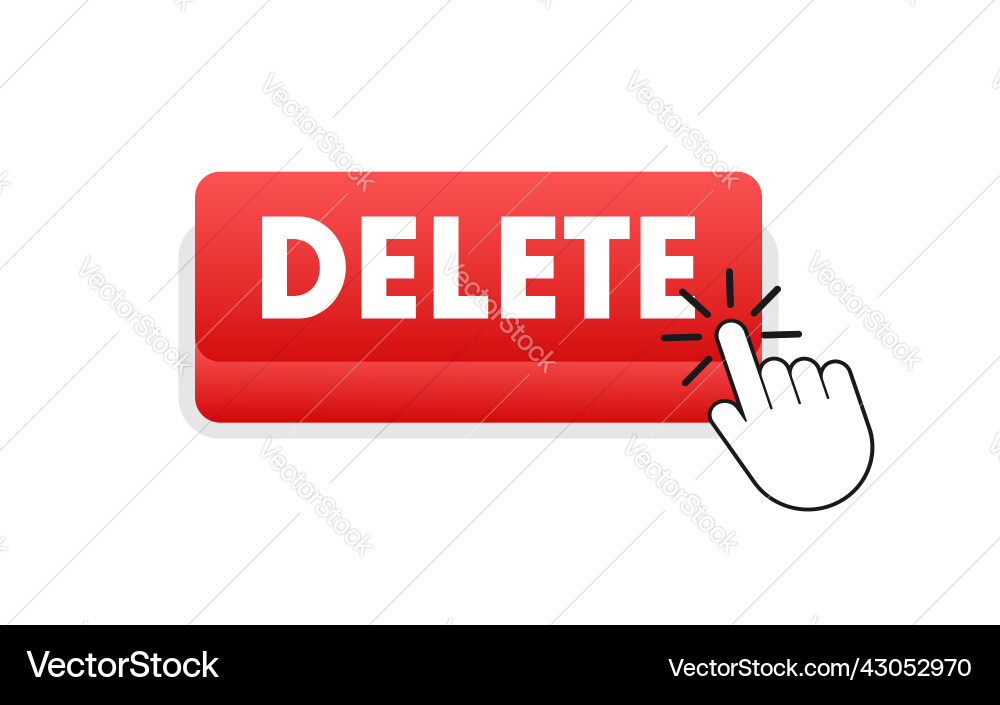 Delete button and cursor clicks trash can Delete button and cursor clicks trash can vector image
