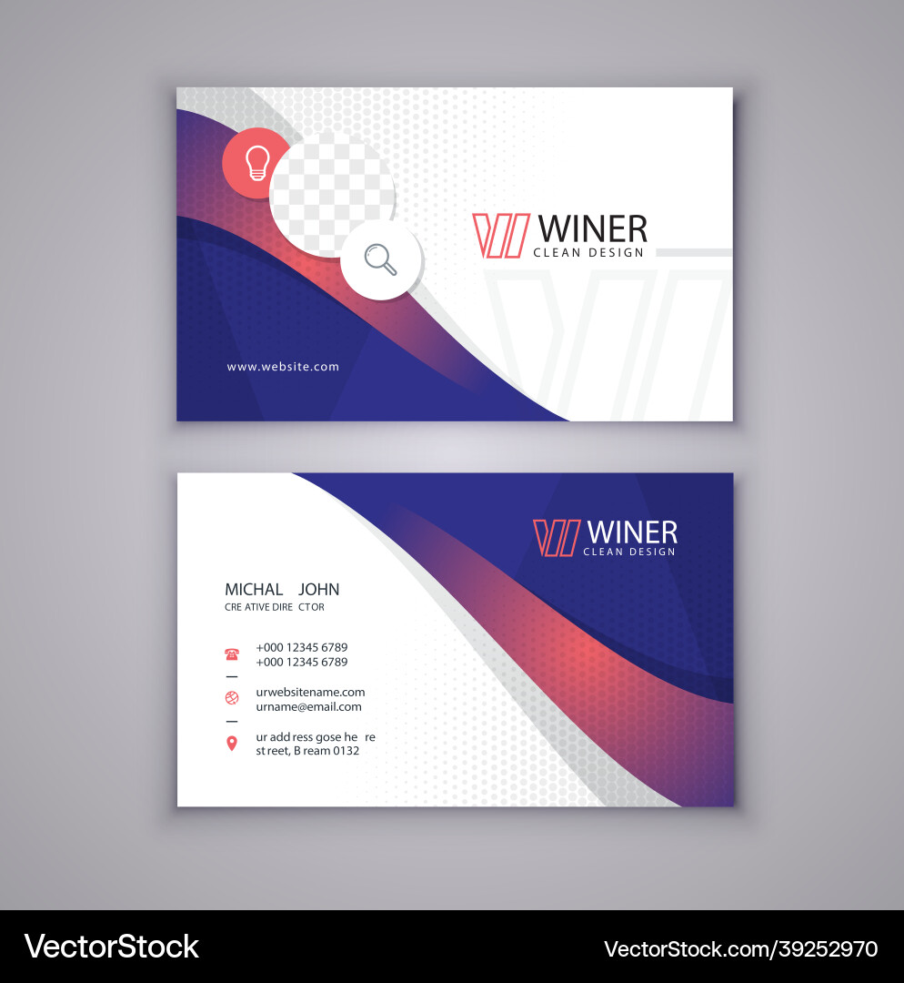 Elegant Business Card Template Vector Image