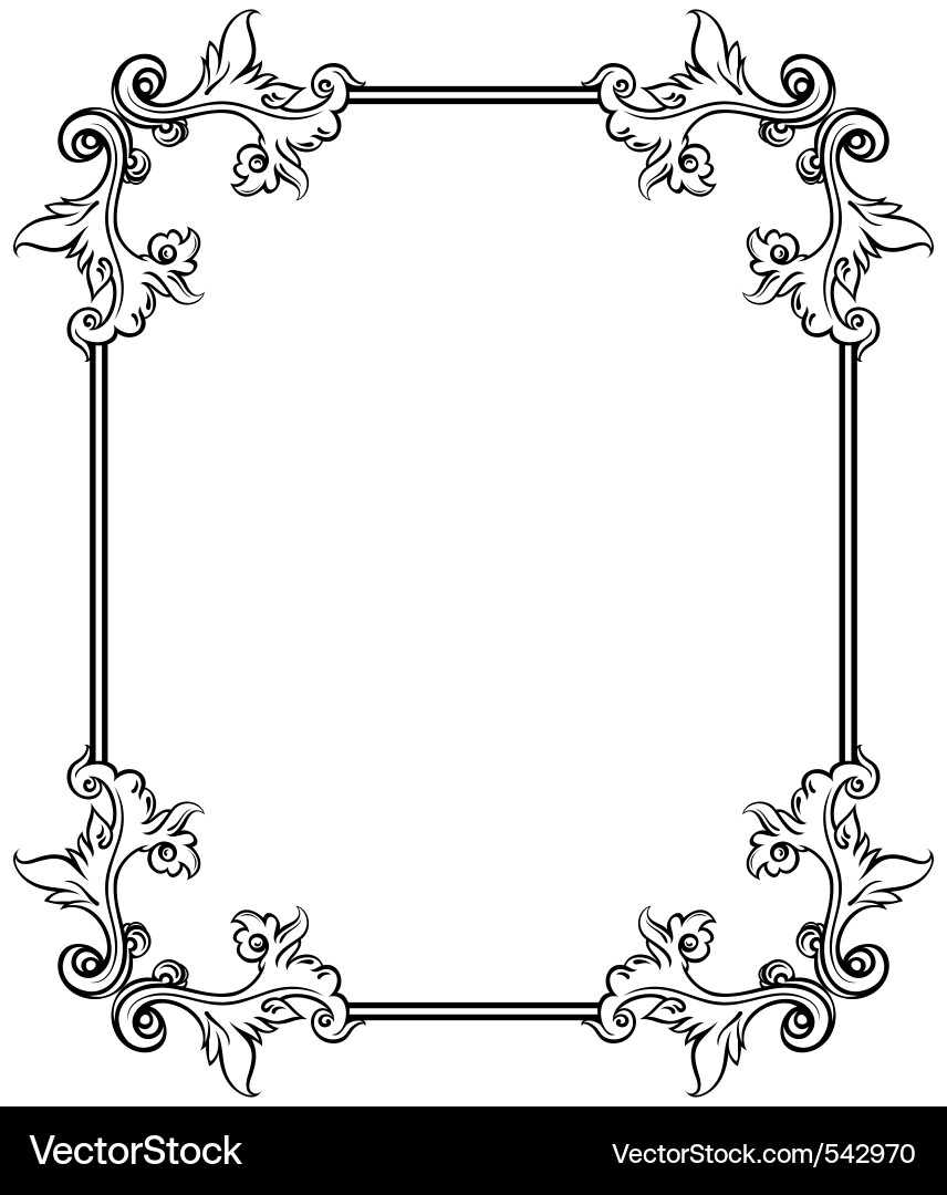 Elegant Floral Frame Vector Image