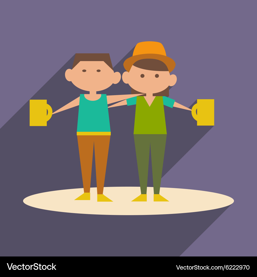 Flat with shadow icon and mobile application vector image