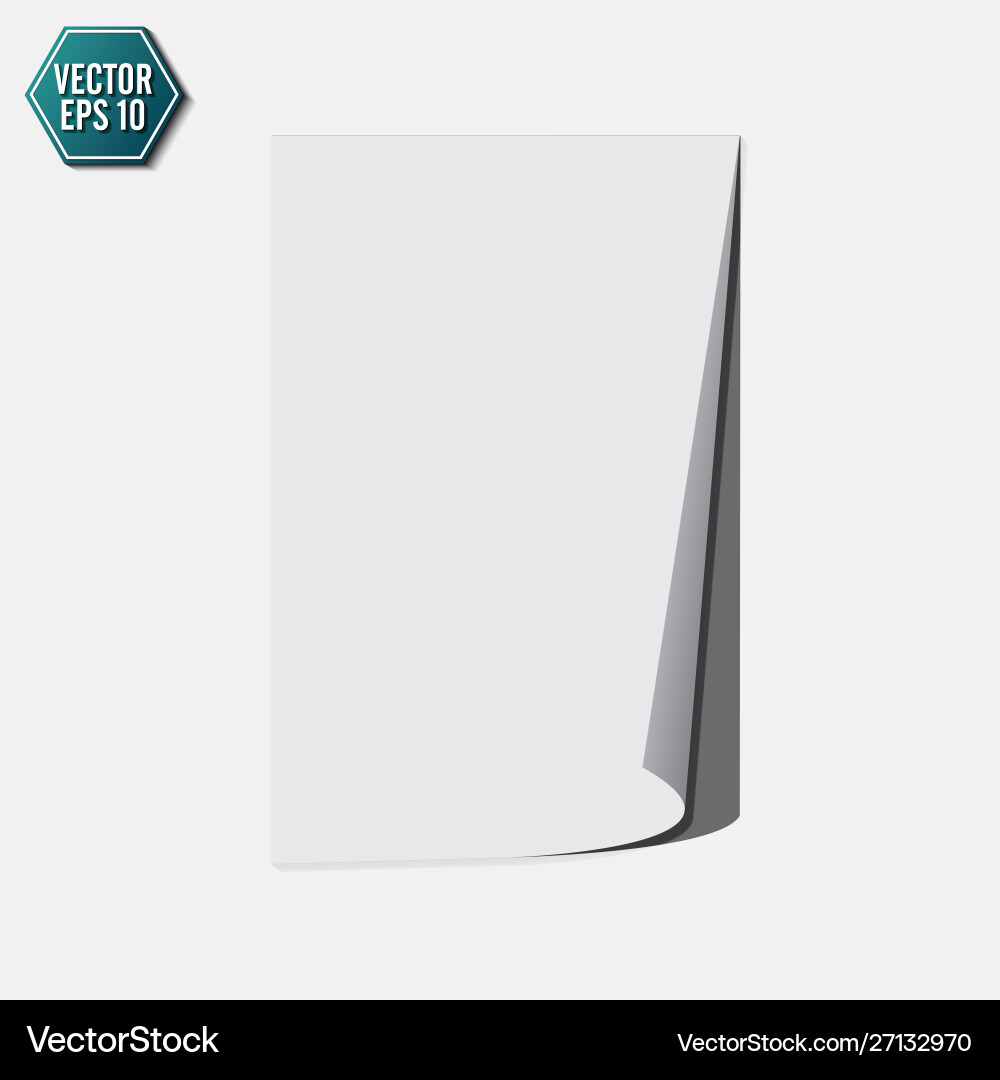 Page curl with shadow on a blank sheet paper Page curl with shadow on a blank sheet paper vector image