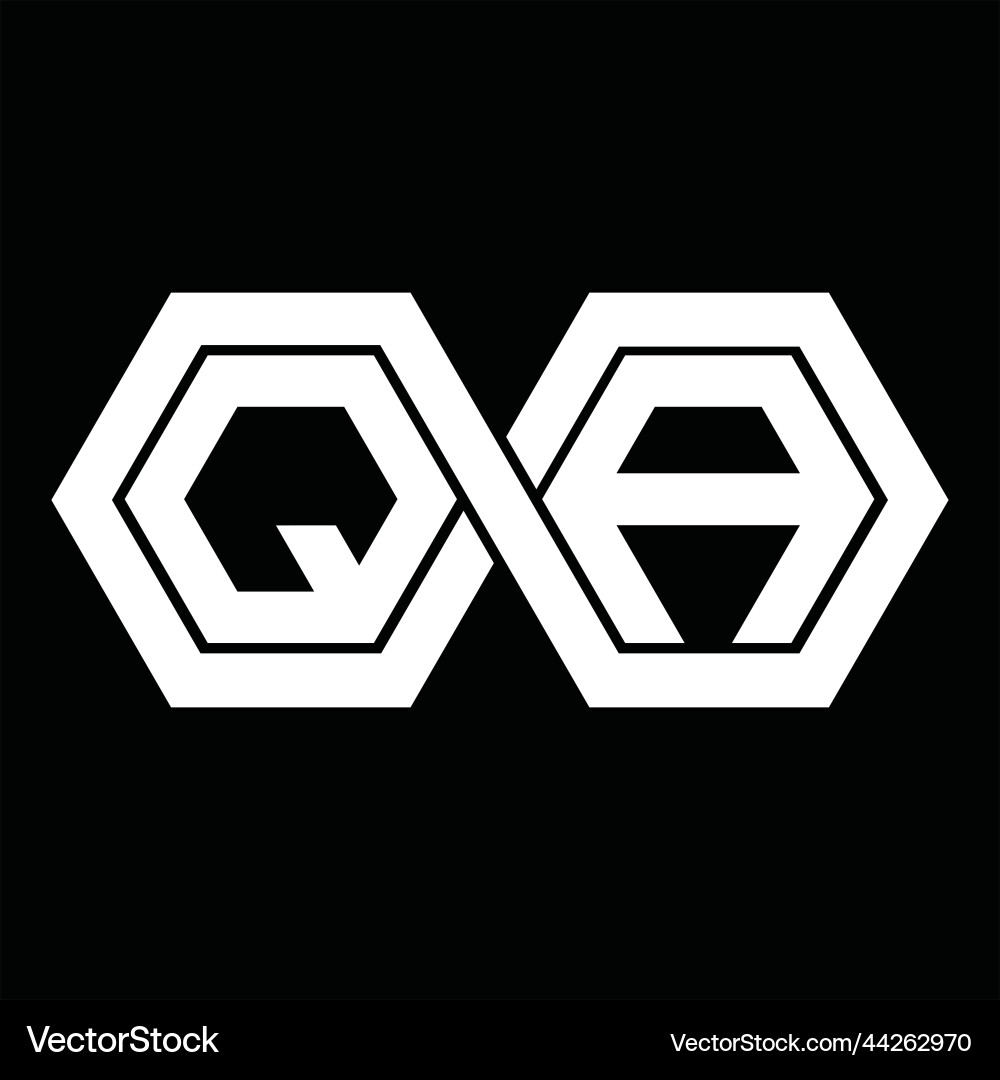 Qa logo monogram with hexagon template Vector Image
