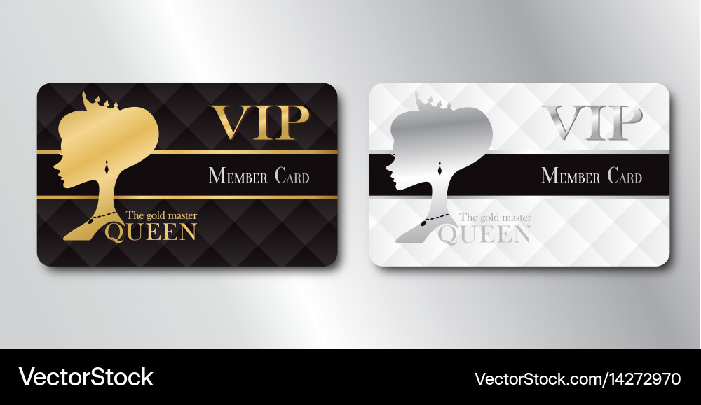 Queen member vip card vector image