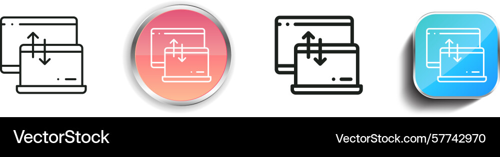 Responsive Symbol dünn linear regelmäßig und Taste Responsive Symbol dünn linear regelmäßig und Taste vektorbild