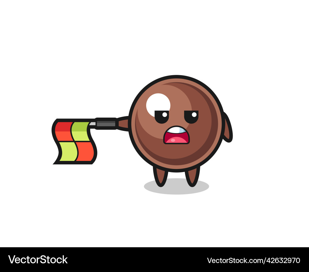 Tapioca pearl character as line judge hold Vector Image