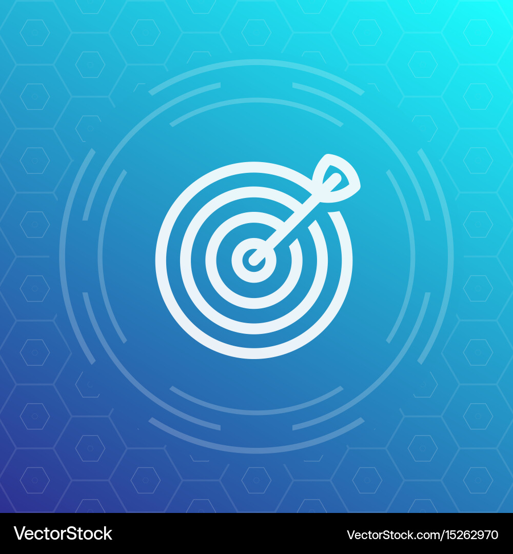 Target with arrow icon in linear style Vector Image
