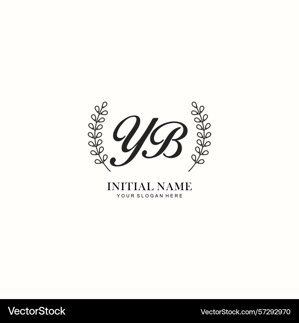 Yb initial logo templates with botanical elements Vector Image