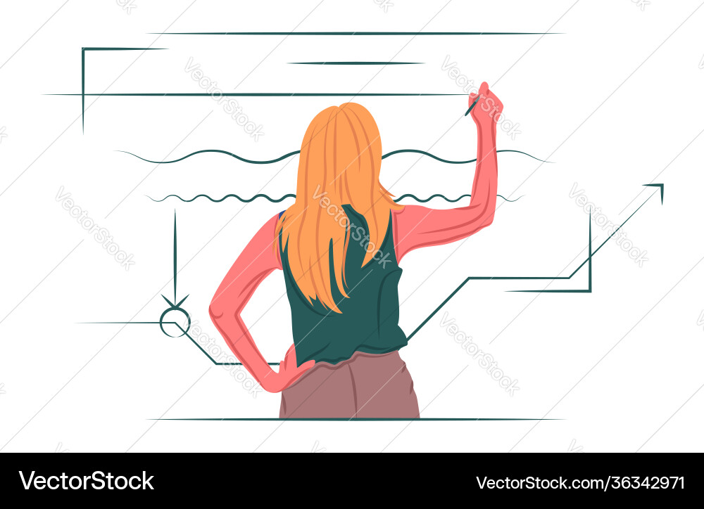 Analytics in shadow sharp lines style vector image
