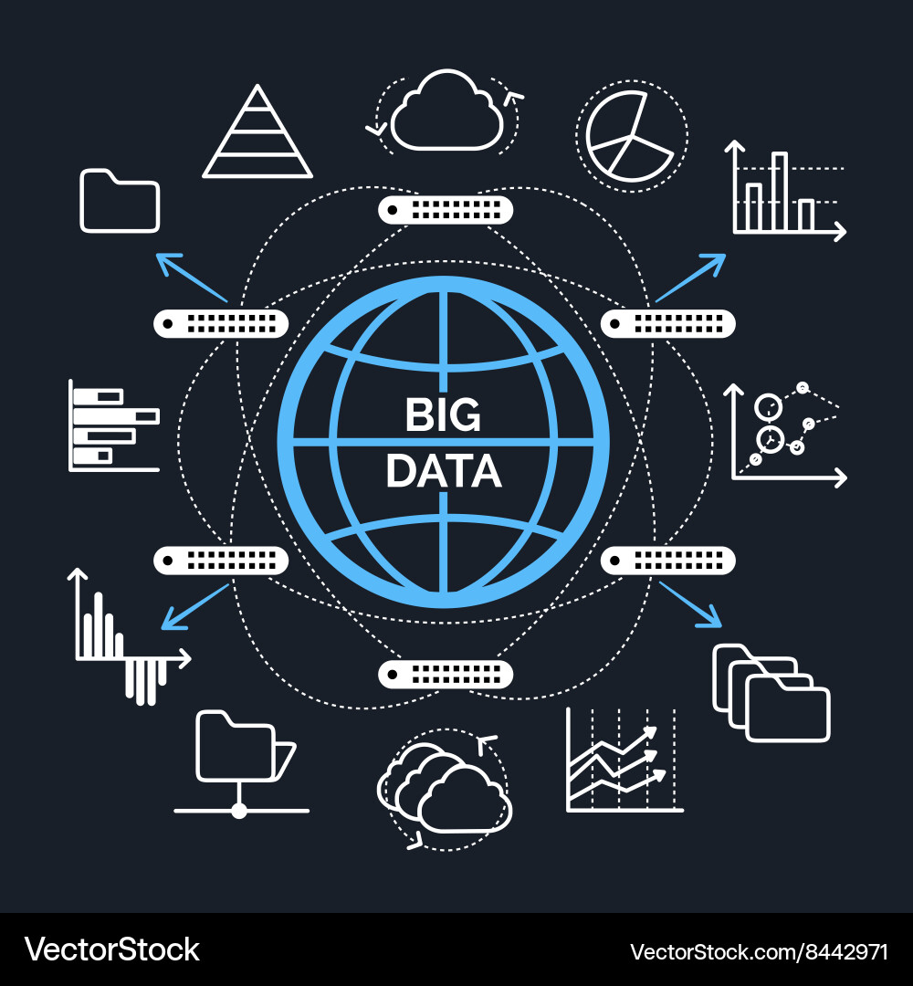 Big Data Network Concept Vector Image