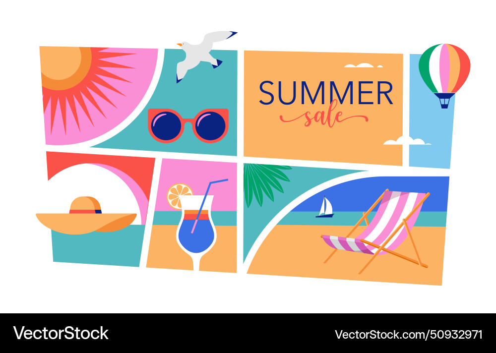 Colorful geometric summer and travel background Colorful geometric summer and travel background vector image