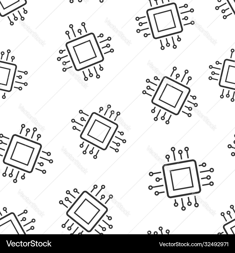 Computer cpu icon in flat style circuit board Computer cpu icon in flat style circuit board vector image