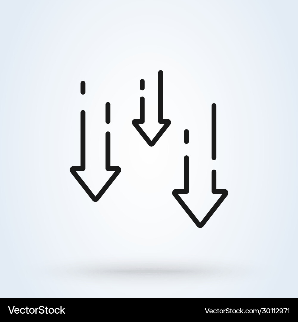 Decrease reduce arrow line icon simple modern Vector Image