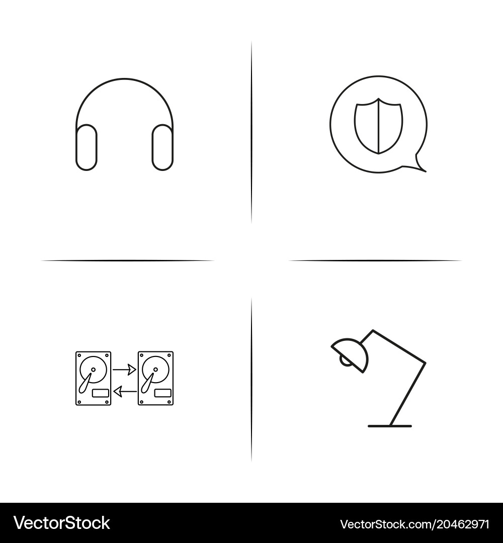 Devices simple linear icon set outline icons Vector Image