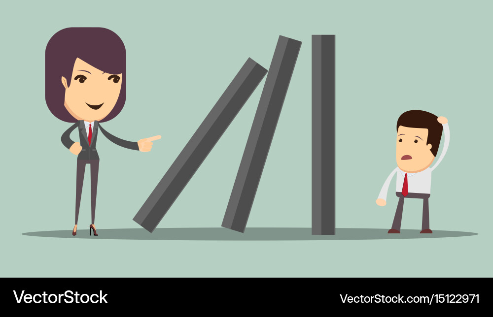 Domino effect and problem solving vector image