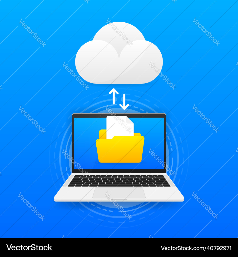 File transfer encrypted form concept for remote Vector Image