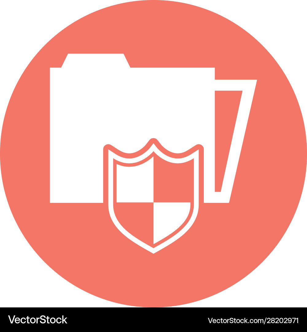 Folder file document with security shield Vector Image