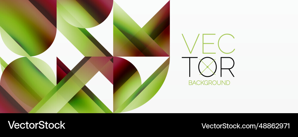 Gradient color triangles and circles on white Vector Image