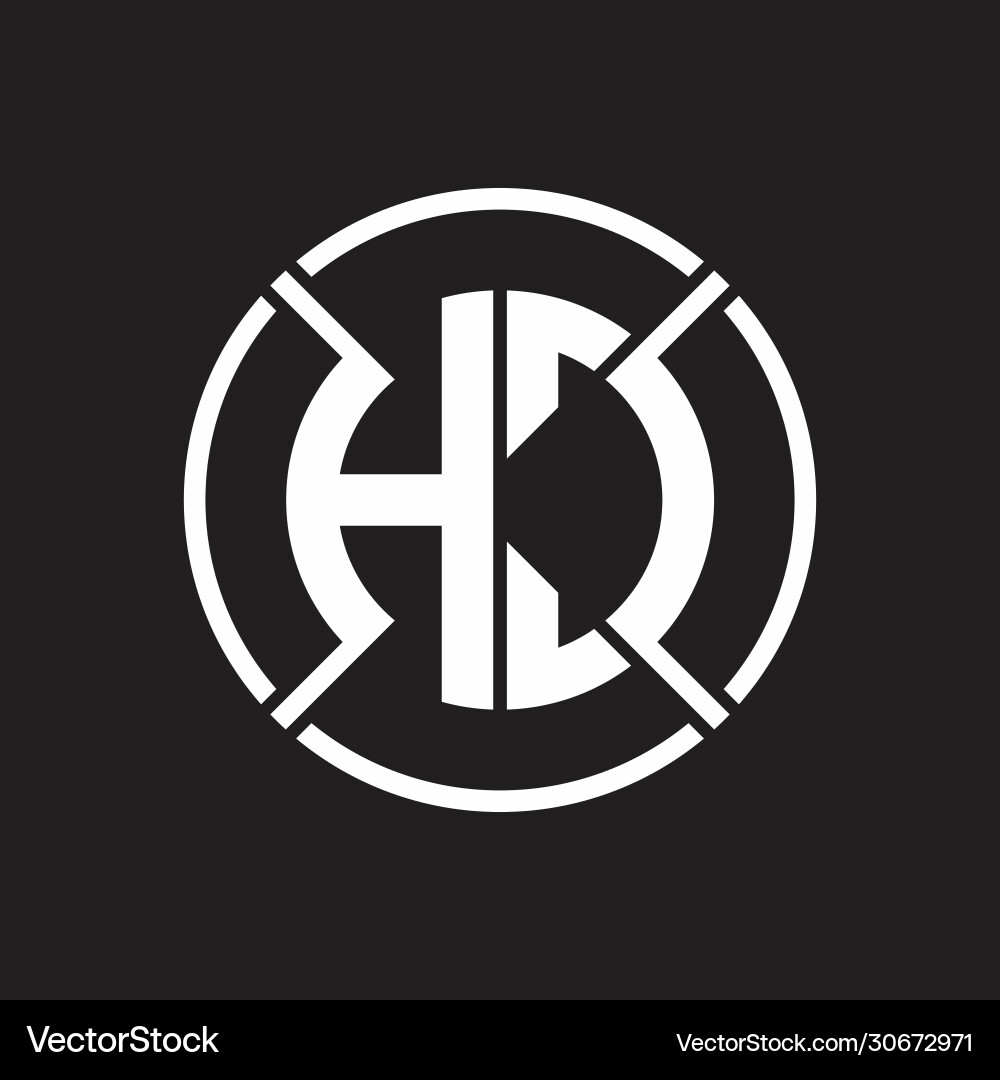 Hc logo monogram with four part circle slash Vector Image