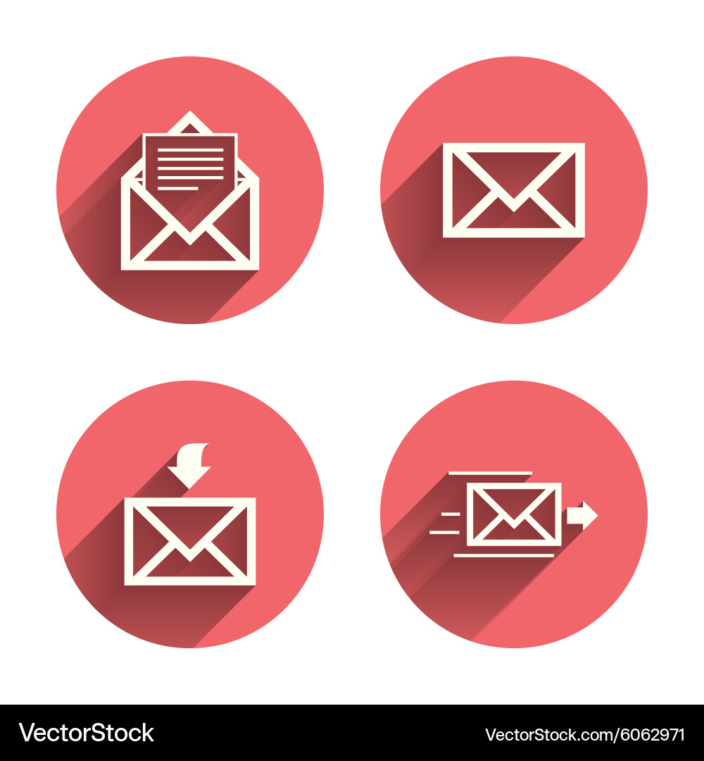 Mail envelope icons message document symbols Vector Image